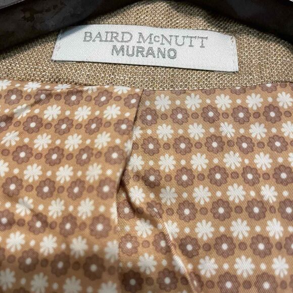 Baird McNutt Murano 100% Linen Blazer Mens XL Tan Brown Sport Coat 2 Button - Picture 4 of 7
